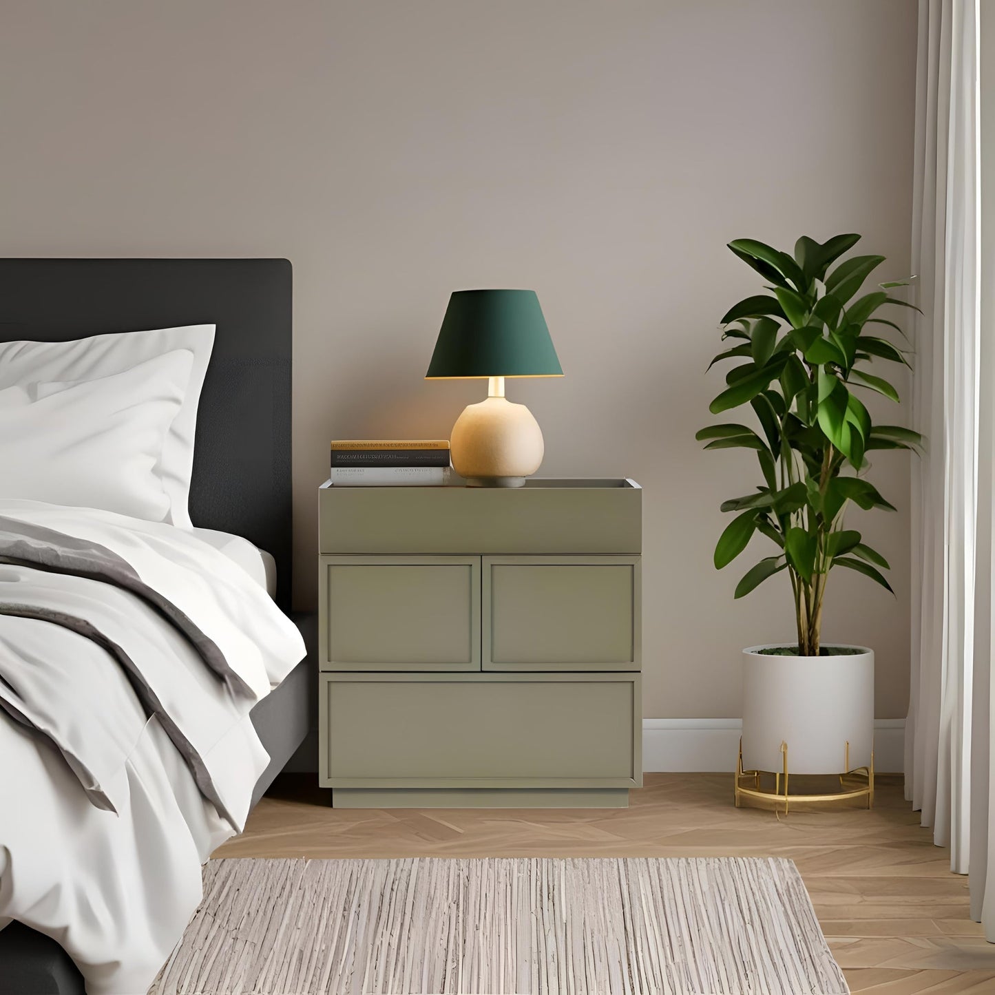 Luca Nightstand, Olive Green - Origins by Alpine