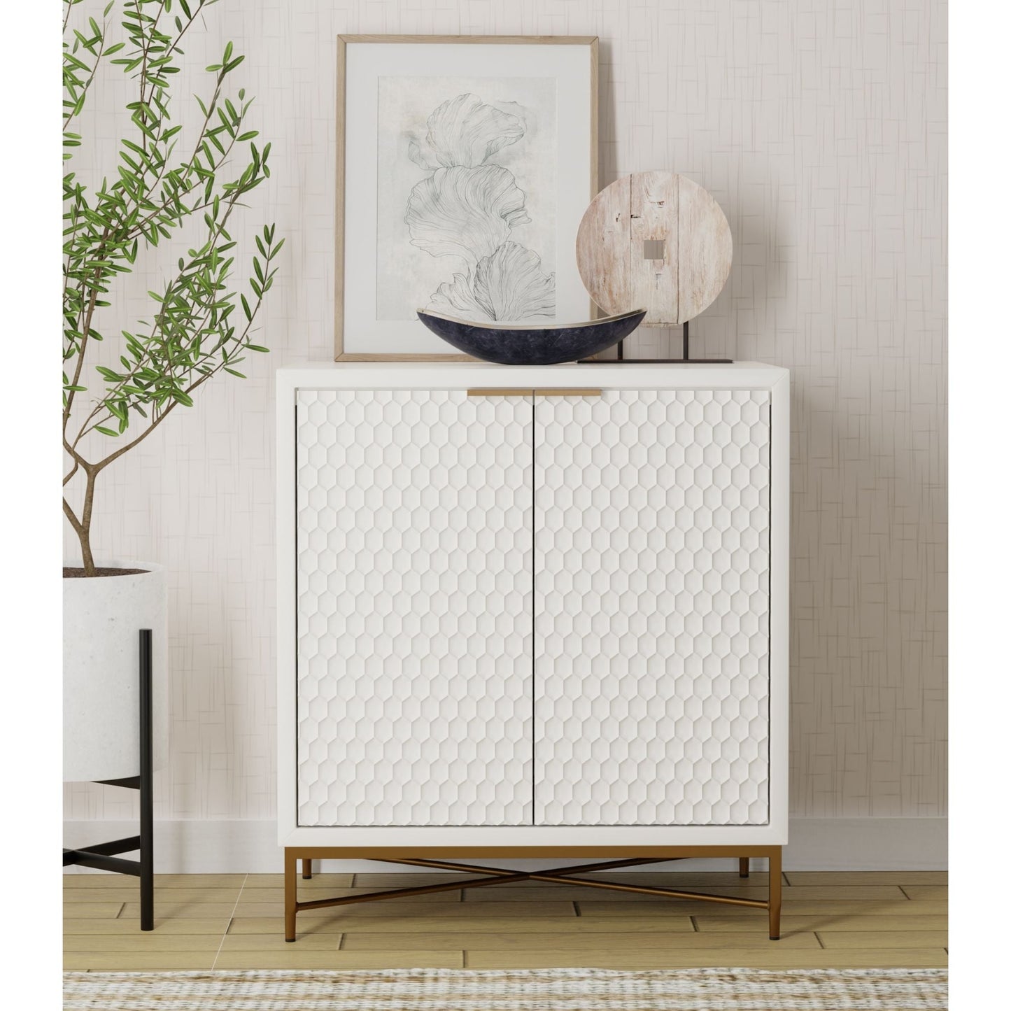 White Pearl Bar Cabinet - Origins by Alpine