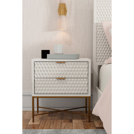 White Pearl Nightstand - Origins by Alpine