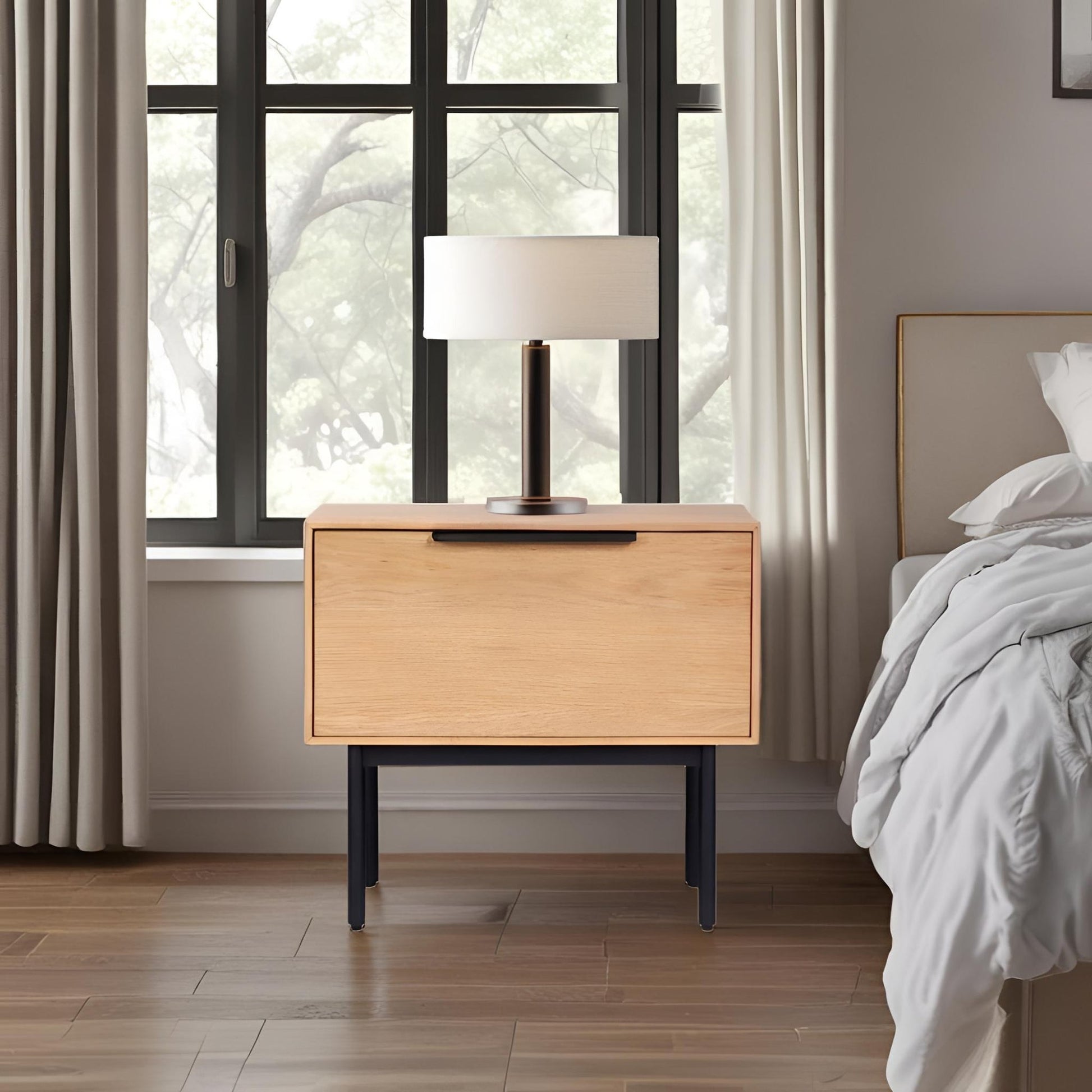 Akira Nightstand, Light Oak - Origins by Alpine