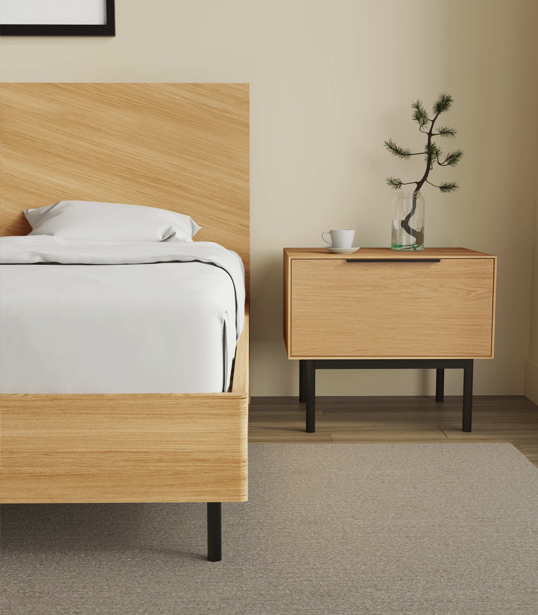 Akira Nightstand, Light Oak - Origins by Alpine