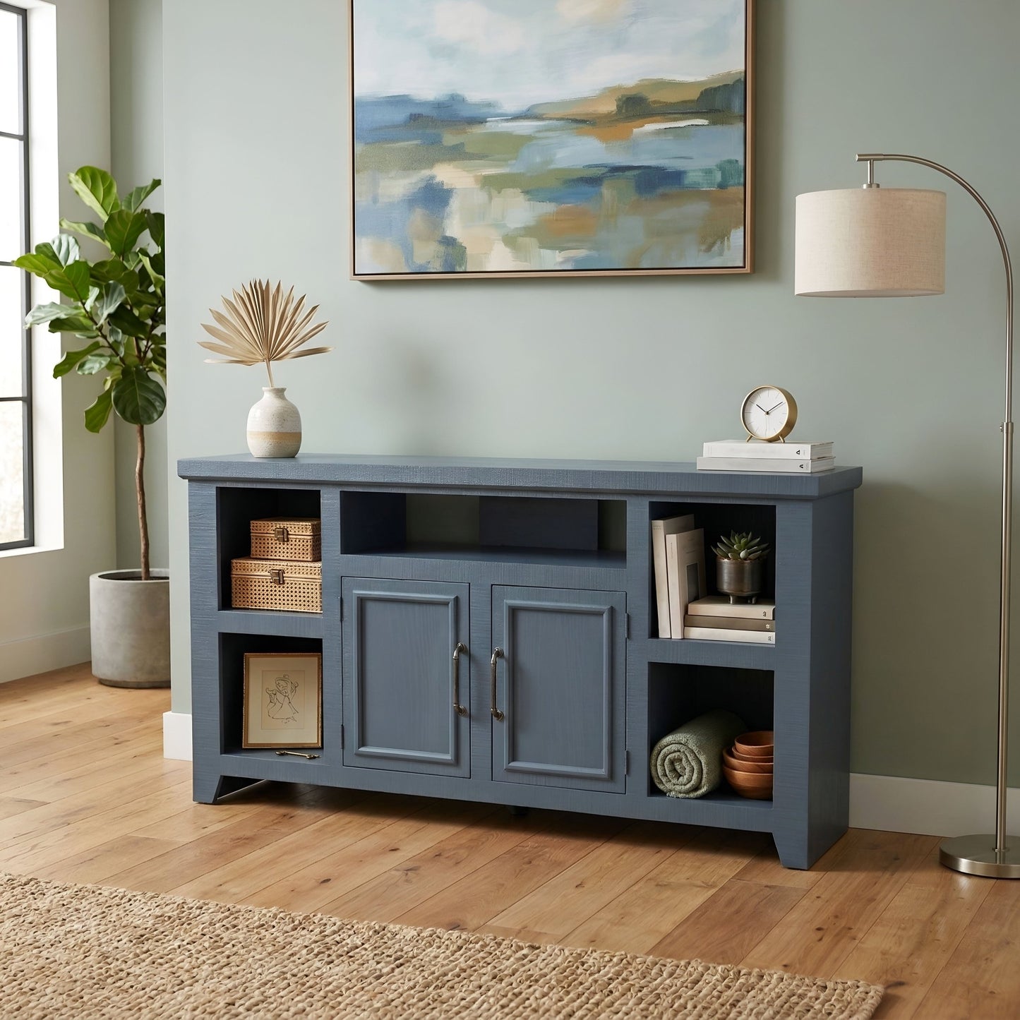 Bowen 60" TV Console, Slate Blue - Origins by Alpine