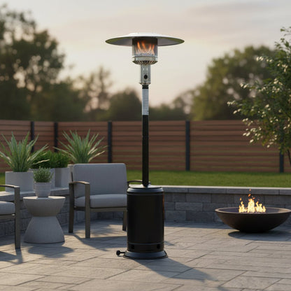 Solara Standing Patio Heater, Hammered Black - Origins by Alpine