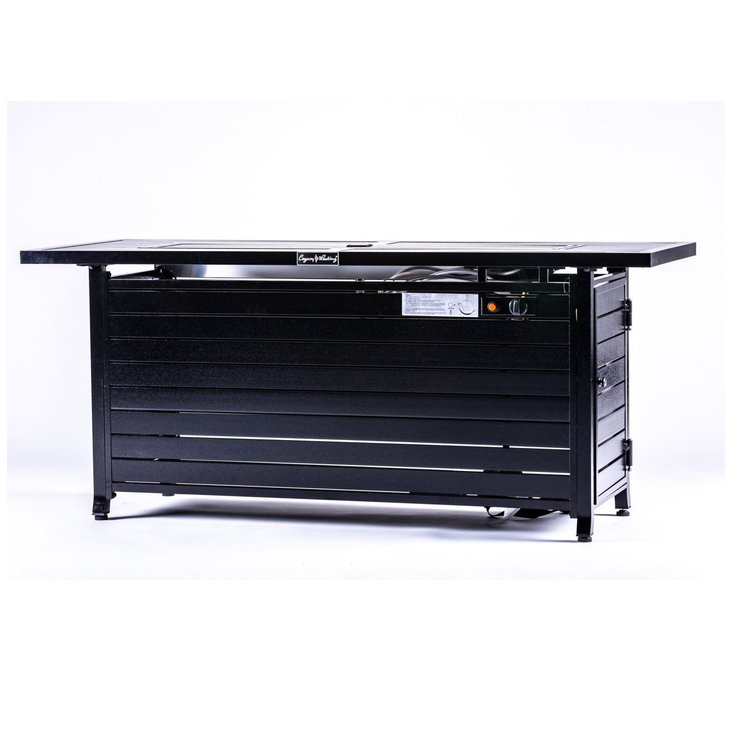 Vista Rectangular Fire Pit Table, Hammered Black - Origins by Alpine