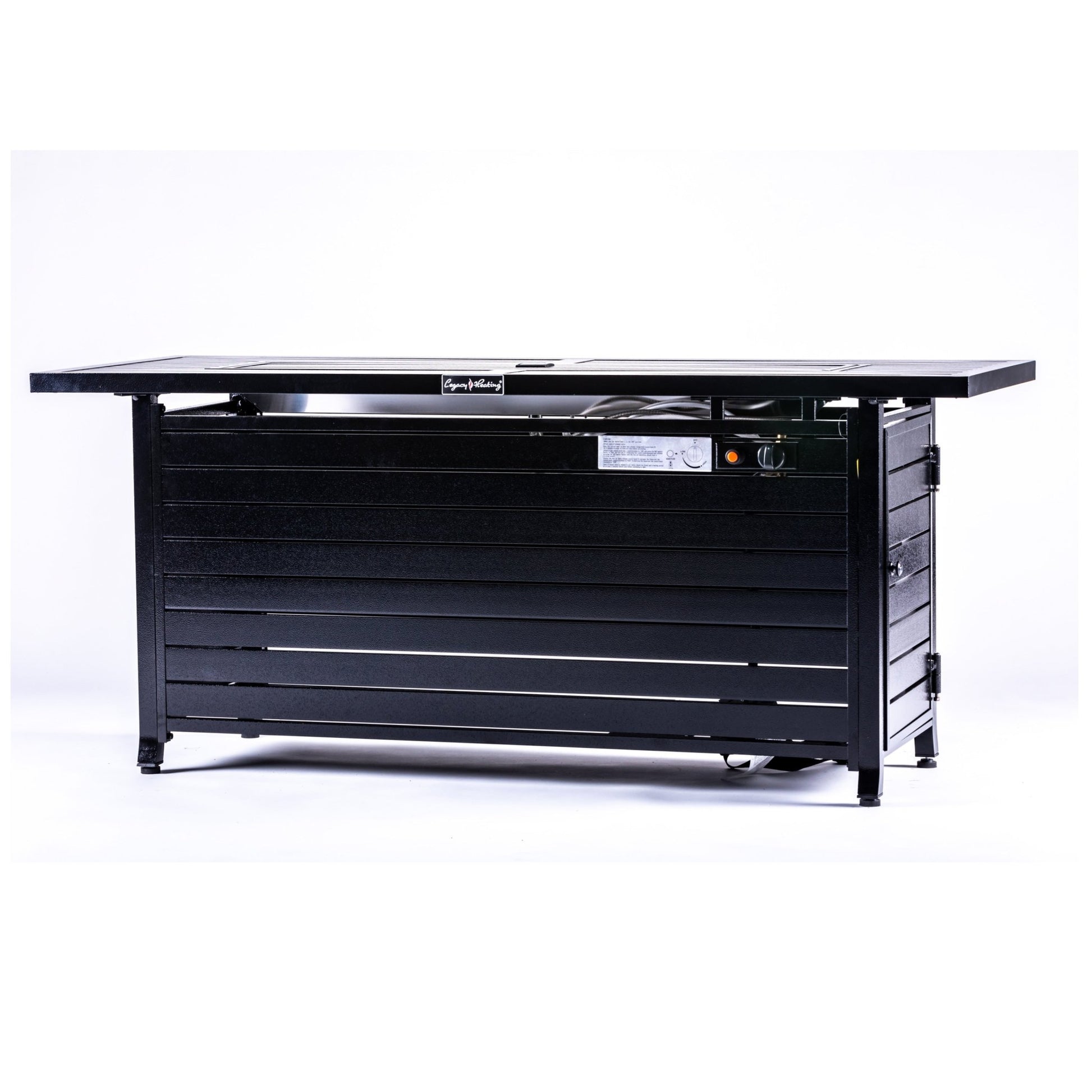 Vista Rectangular Fire Pit Table, Hammered Black - Origins by Alpine
