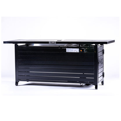 Vista Rectangular Fire Pit Table, Hammered Black - Origins by Alpine