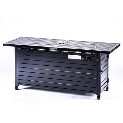 Vista Rectangular Fire Pit Table, Hammered Black - Origins by Alpine
