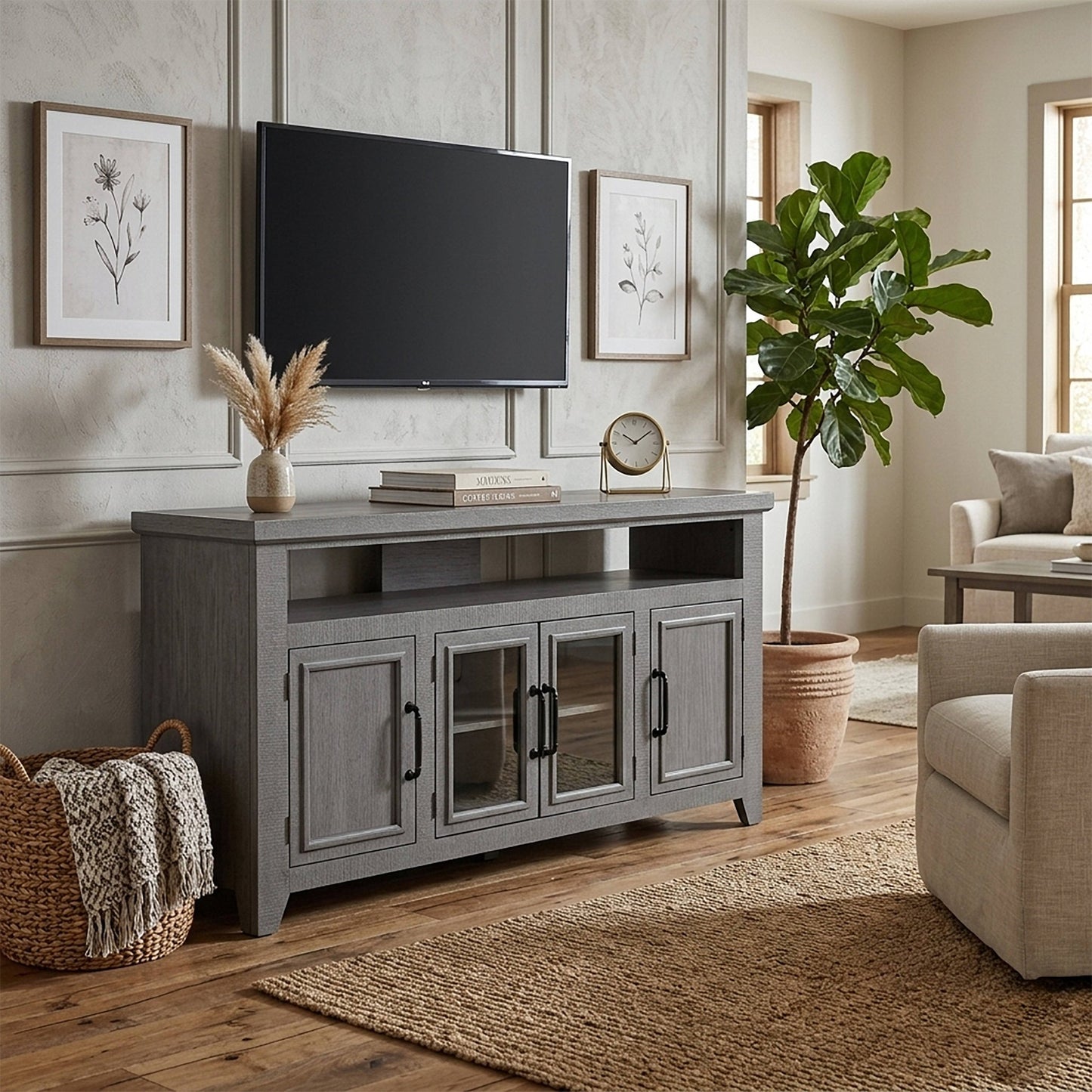 Willow Creek 60" TV Console, Grey Fir Glaze - Origins by Alpine