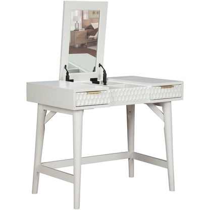 White Pearl Bedroom Vanity Desk - Origins by Alpine