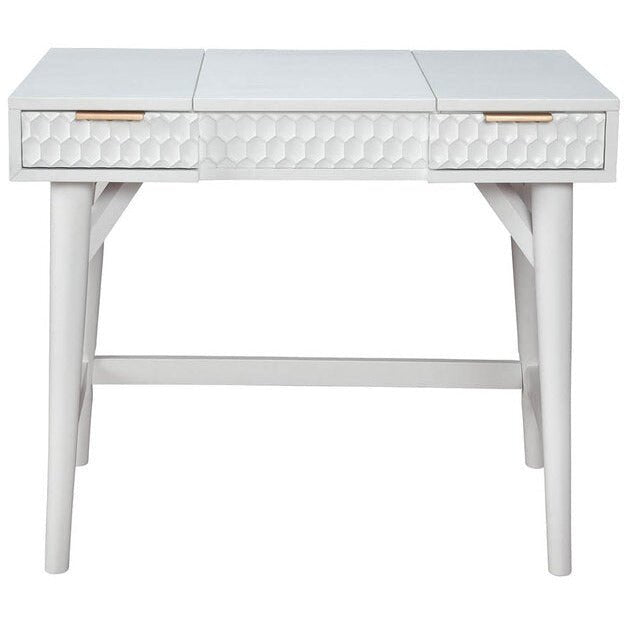 White Pearl Bedroom Vanity Desk - Origins by Alpine