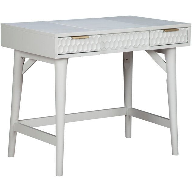 White Pearl Bedroom Vanity Desk - Origins by Alpine