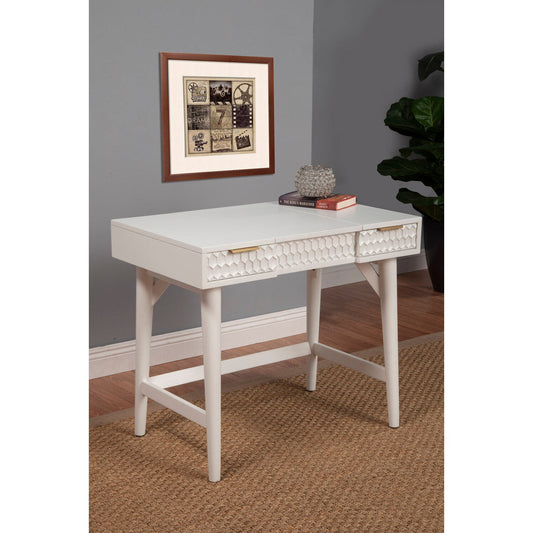 White Pearl Bedroom Vanity Desk - Origins by Alpine