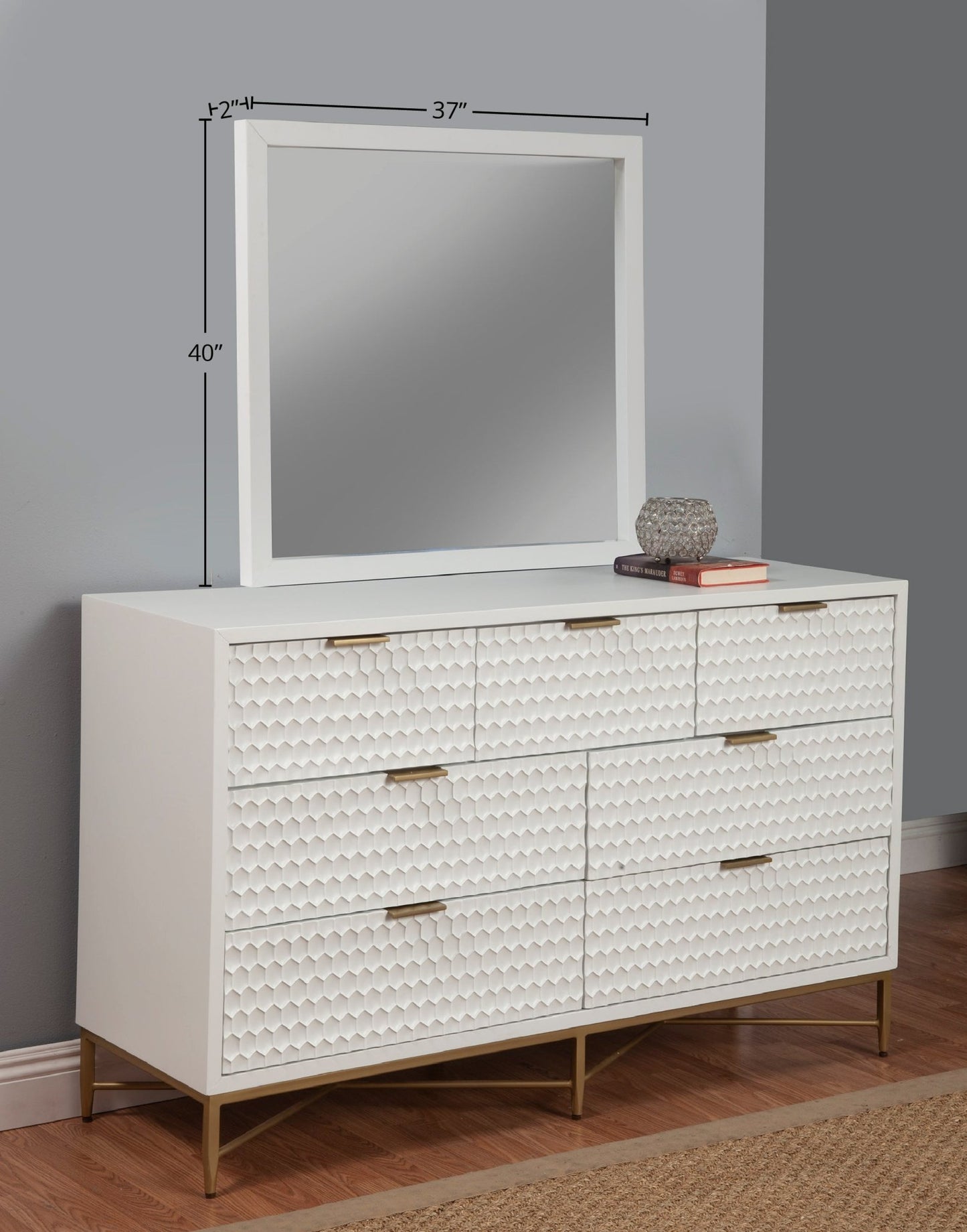 White Pearl Dresser & Mirror - Origins by Alpine